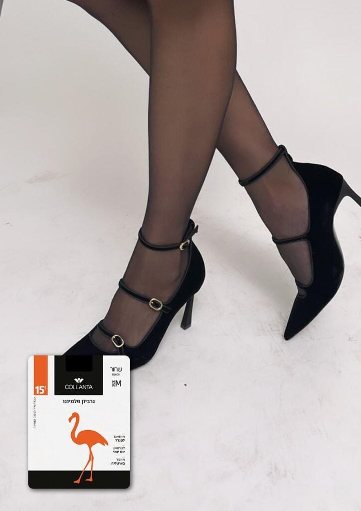 גרביון שחור שקוף 15 דנייר מסוג פלמינגו
